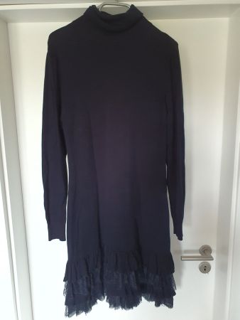 Linea Tesini Strickkleid Gr. 36, schwarz, Rollkragen