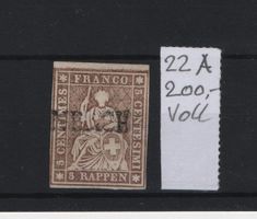 Strubel A / 22A Vollrand + schön Kat . 200.-