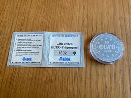 Medaille: "Die ersten Euro-Prägungen", Feinsilber 999/1000