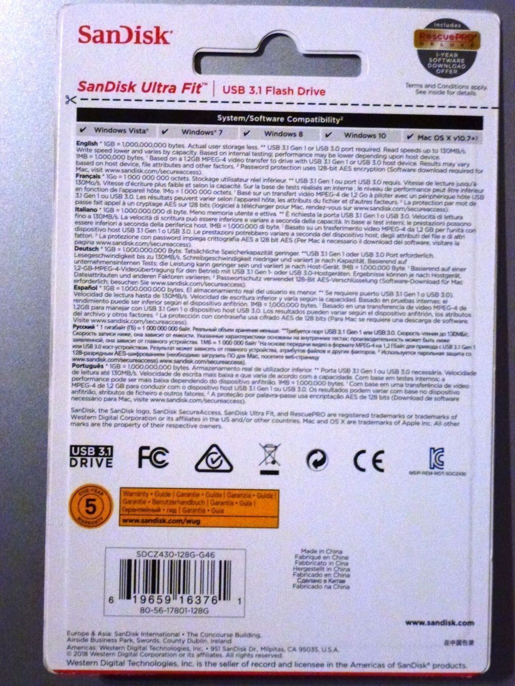 Sandisk Chiavette USB: SanDisk USB3.1 Flash Drive 128 GB OVP!!! – Nuovo e nell'imballaggio originale da Tübach venduto da JamesStone 1