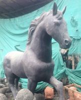 Skulptur Pferd Bronze Statue Garten Dekoration Stute Hengst