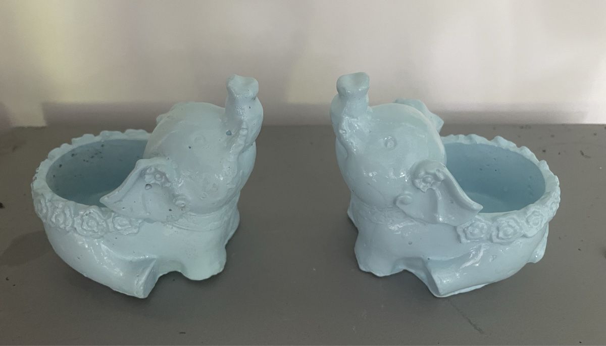 Tutte le decorazioni: 2 süsse Deko Elefanten Töpfe hellblau – Nuovo e nell'imballaggio originale da Au ZH venduto da Jaggy4 3