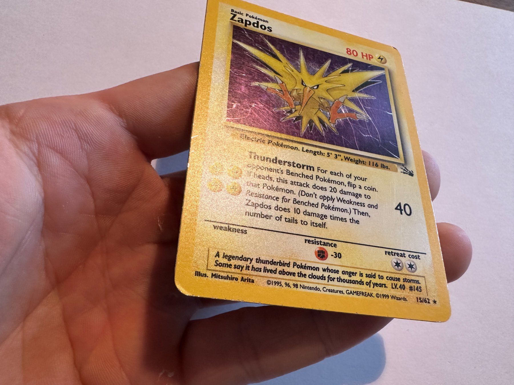 Pokémon Carte collezionabili: Zapdos holo Fossil EN – Usato da Hagendorn venduto da Pokecollectorch 1