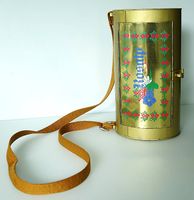Seltene Rosalp Werbe-Brotdose mit Schultergurt, ca. 1970