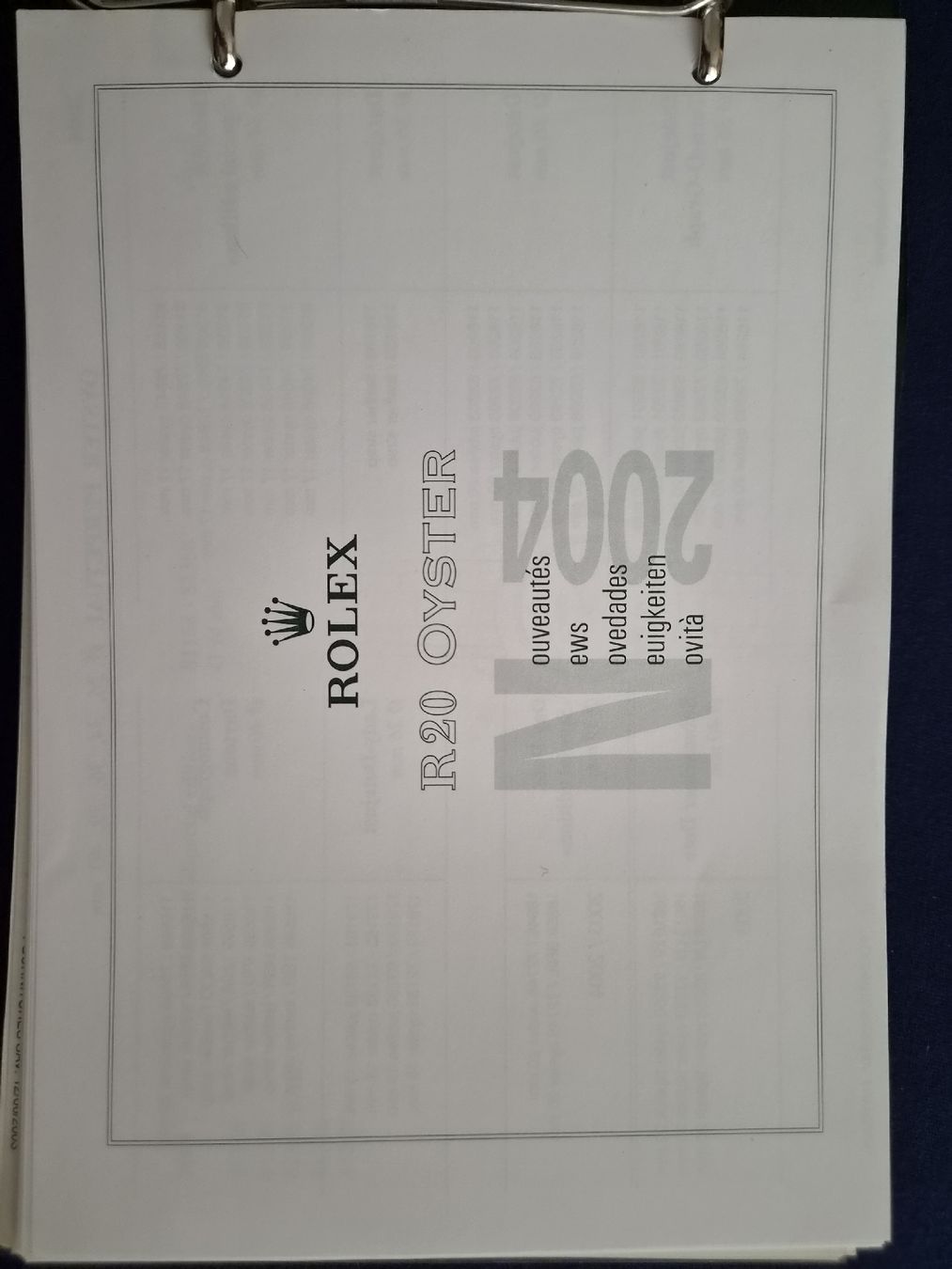 Libri: Rolex Oyster R 20 Katalog – Nuovo (secondo la descrizione) da Stäfa venduto da Brunati-Uhren 1