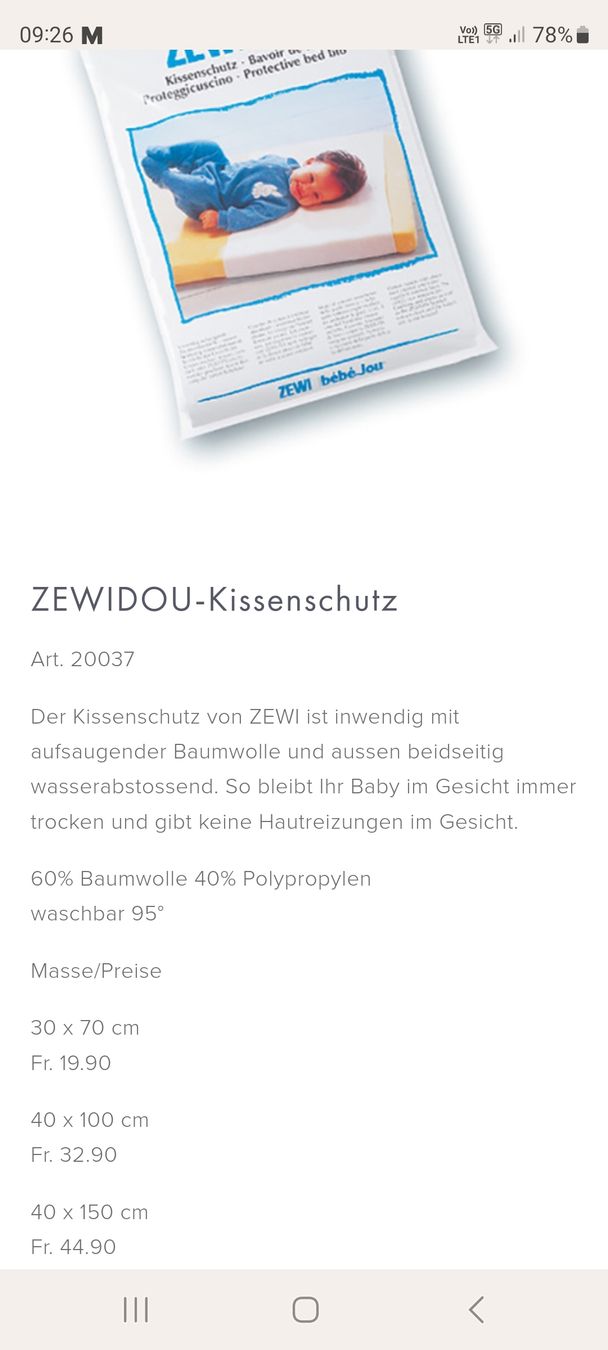 Zewi Cuscini: Zewidou Kissenschutz neu – Nuovo (secondo la descrizione) da Muri AG venduto da Truckgirl_87 1