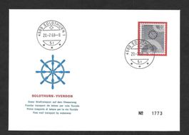 Schiffsbrief Romandie IV Solothurn - Yverdon 20.7.1968