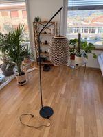 Floor lamp bamboo black metal frame NEW
