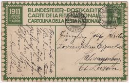 Bundesfeierkarte mit ET-Stempel LANGNAU (BERN) 25.VII.11