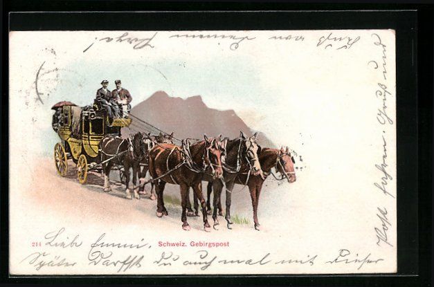 Cartoline postali: AK Schweizer Gebirgspost, Pferdekutsche – Usato da Berlin venduto da bartko-reher