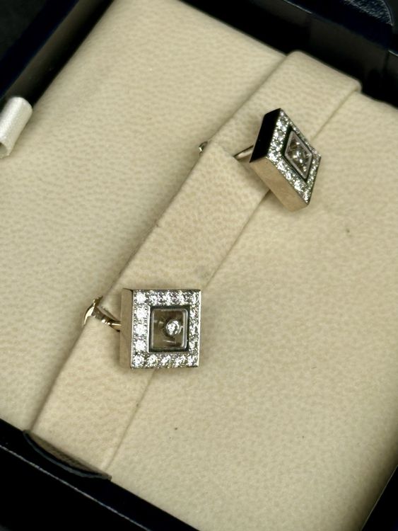 Chopard Orecchini pendenti & Orecchini a lobo: Chopard Ohrstecker Happy Diamonds Gold mit 34 Brillanten – Usato da Winterthur venduto da YSCHU 2