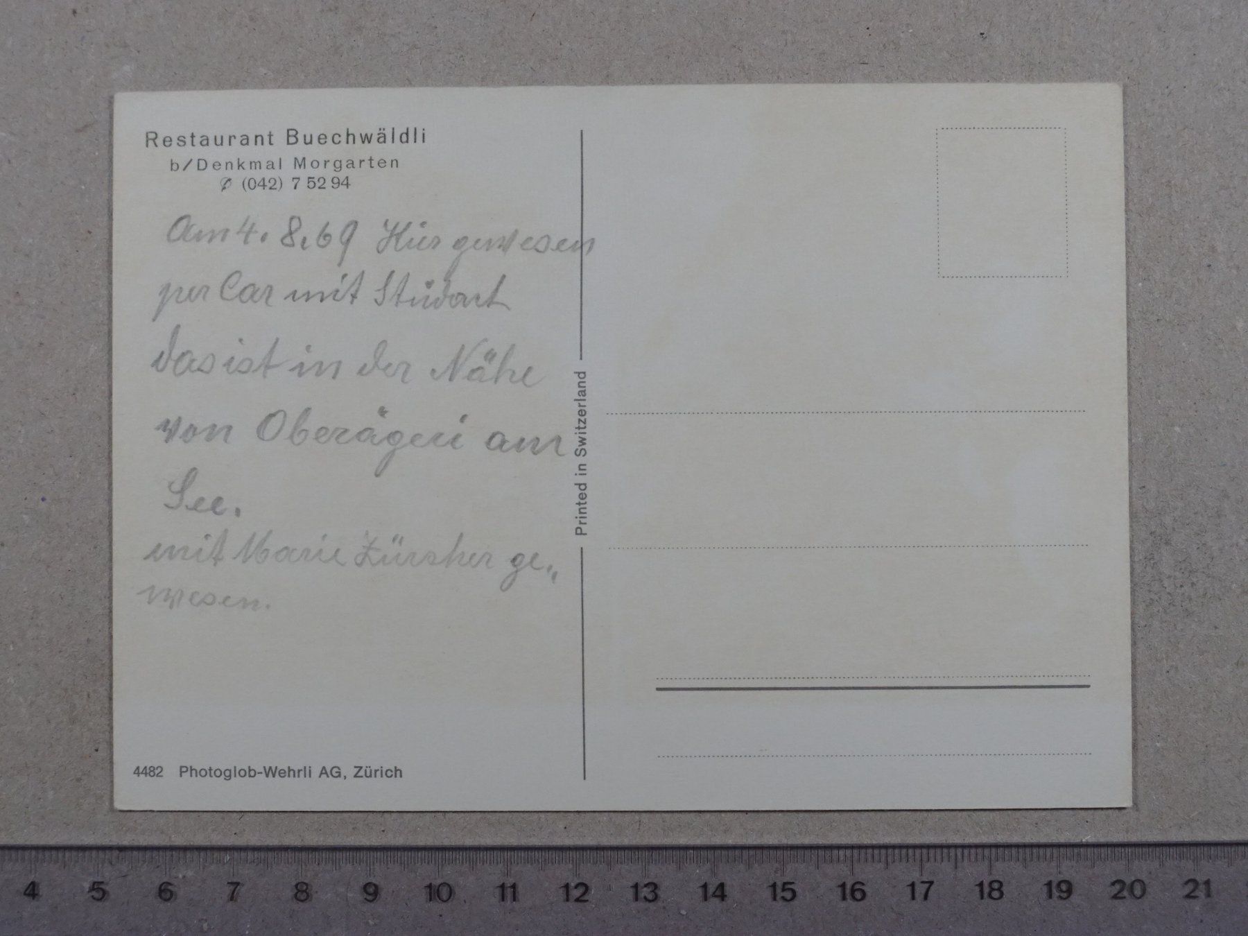 Ansichtskarten: Morgarten, Denkmal – Gebraucht aus Lenzburg von fh1 1