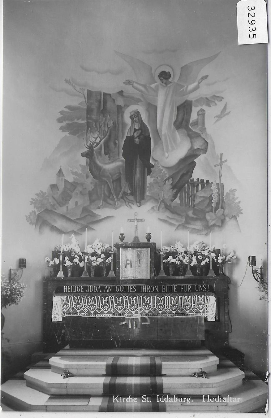 Ansichtskarten: St. Iddaburg b. Gähwil - Hochaltar – Gebraucht aus Ettingen von Kartenplanet