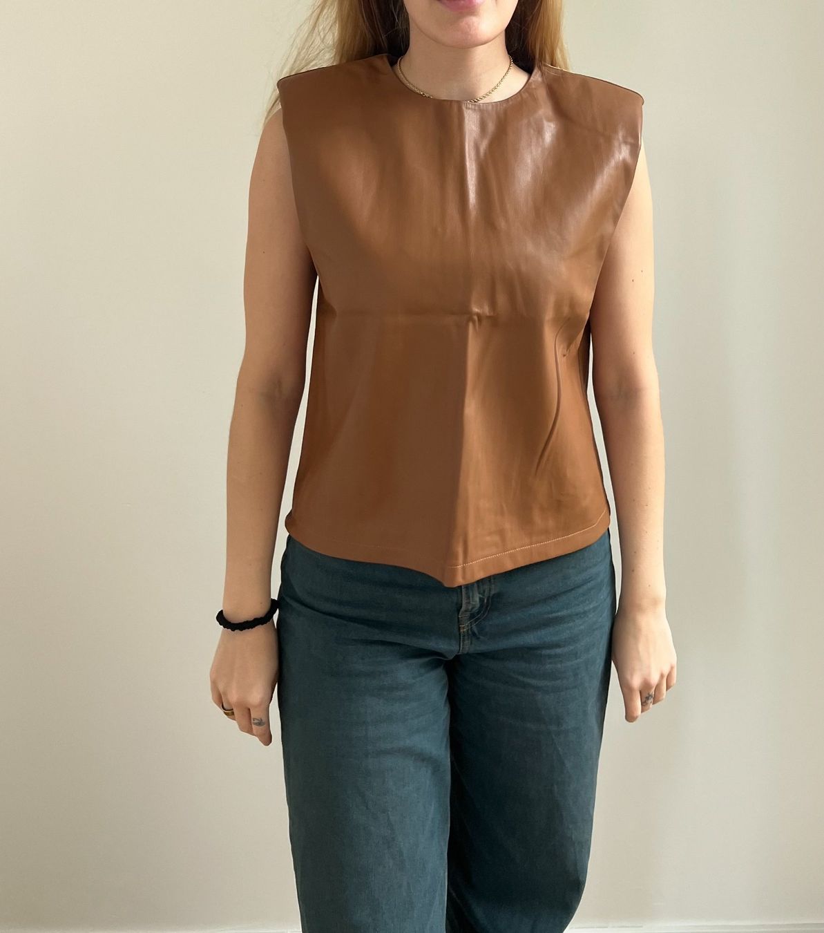 Mango Top: Top effet similicuir Mango marron – Usato da Zürich venduto da mps_9cp7 3