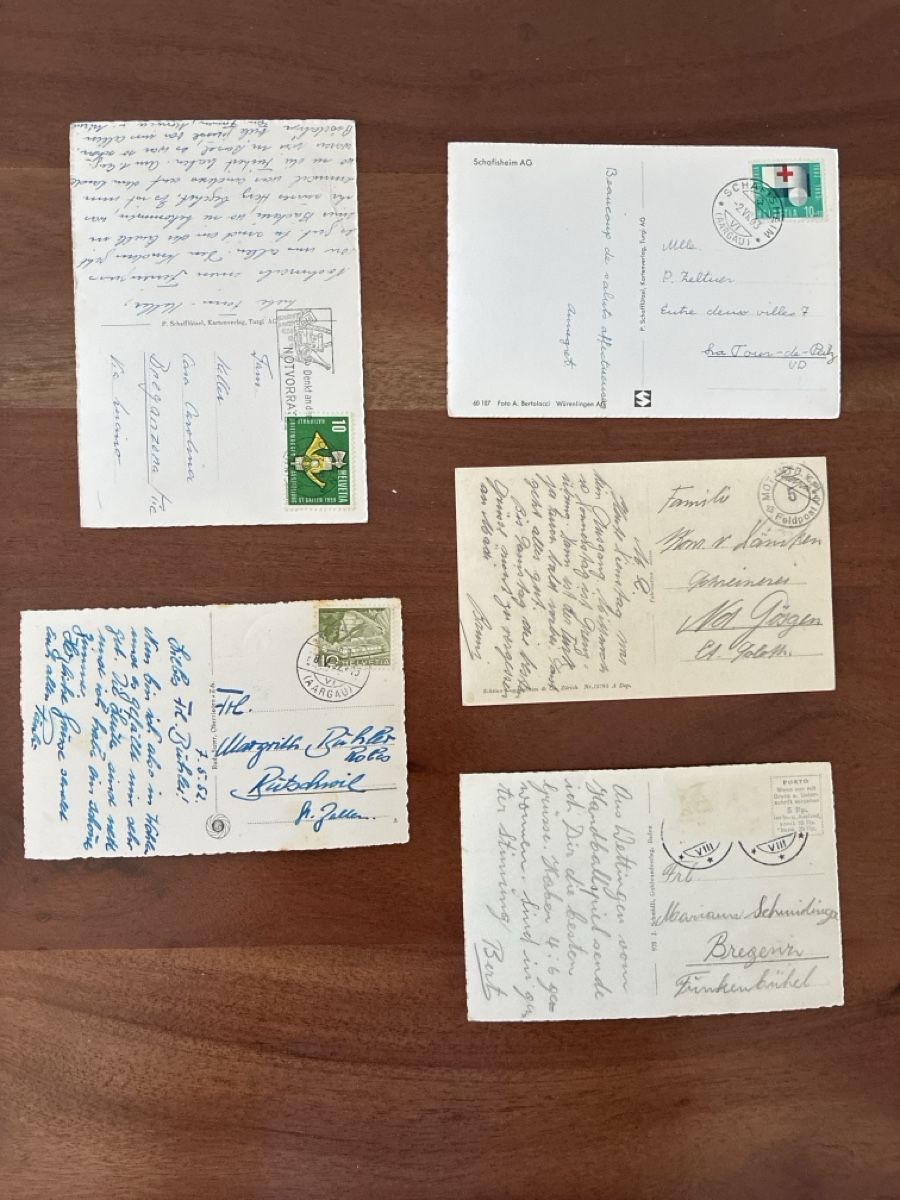Cartoline postali: 10 Ansichtskarten Schweiz Flugaufnahmen vom Kanton Aargau  – Usato da Oftringen venduto da Cla.vD.74 3