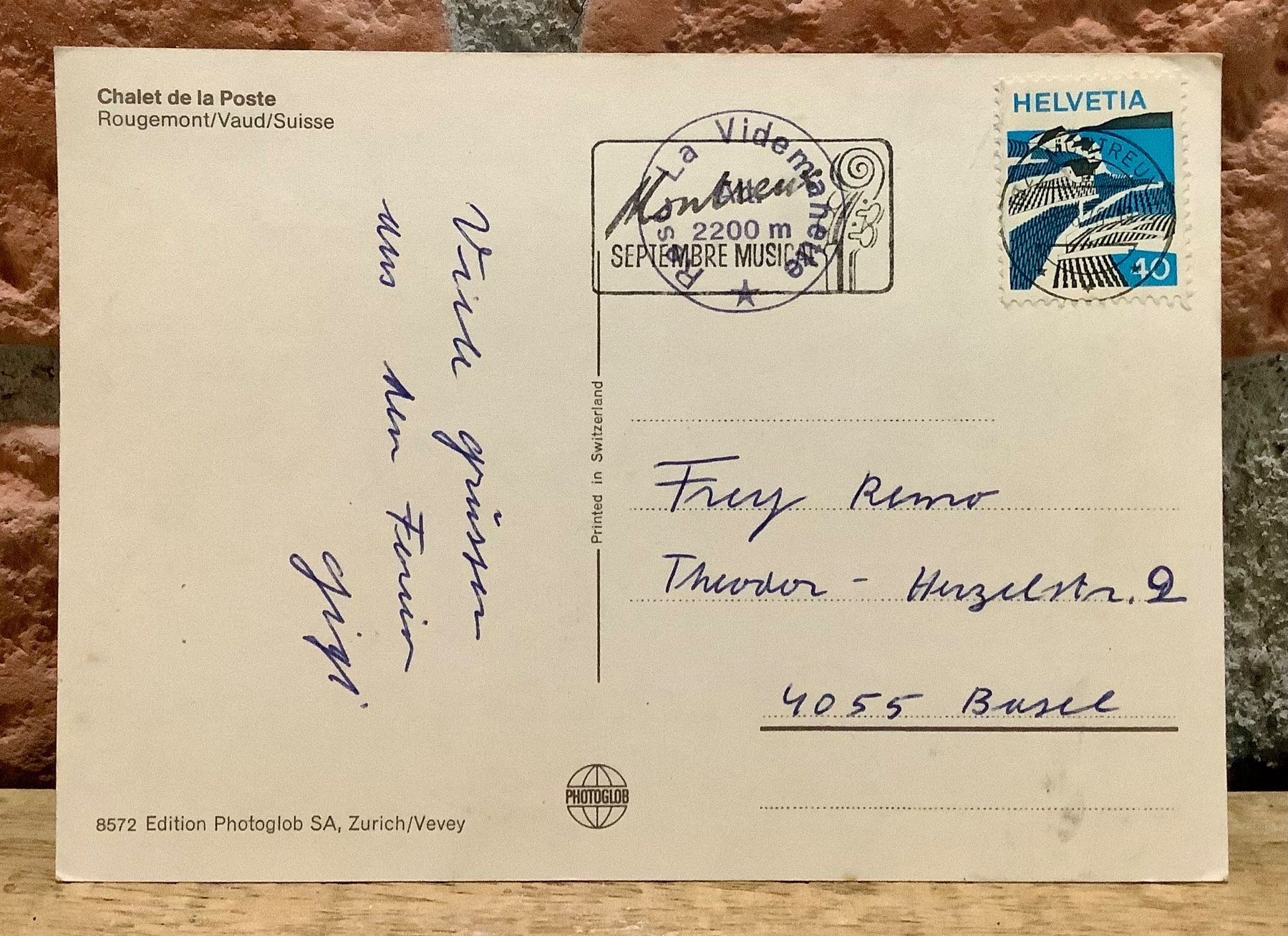 Cartoline postali: 1976 - Chalet de la Poste Rougemont – Usato da Root venduto da ENGLAND-TREASURES 2