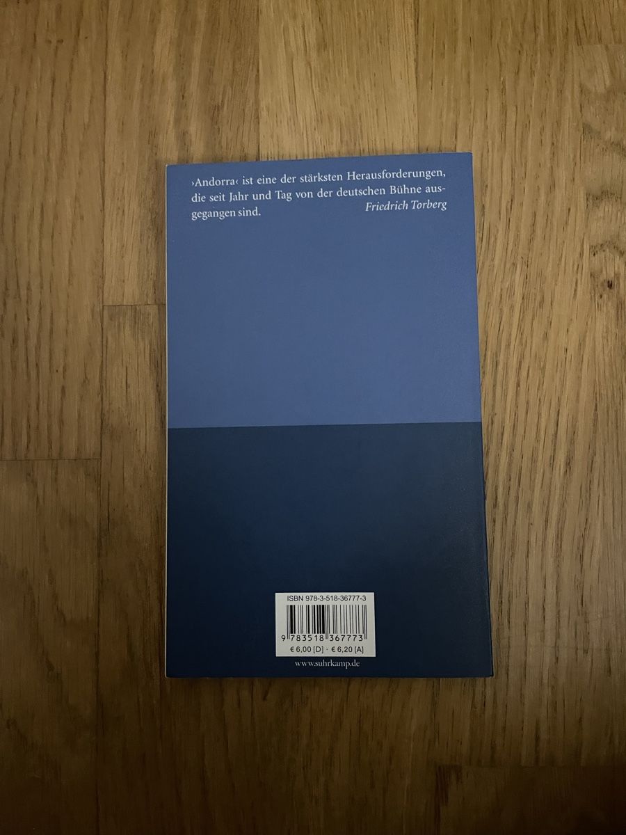 Libri: Max Frisch Andorra – Nuovo (secondo la descrizione) da Zürich venduto da estela22 1