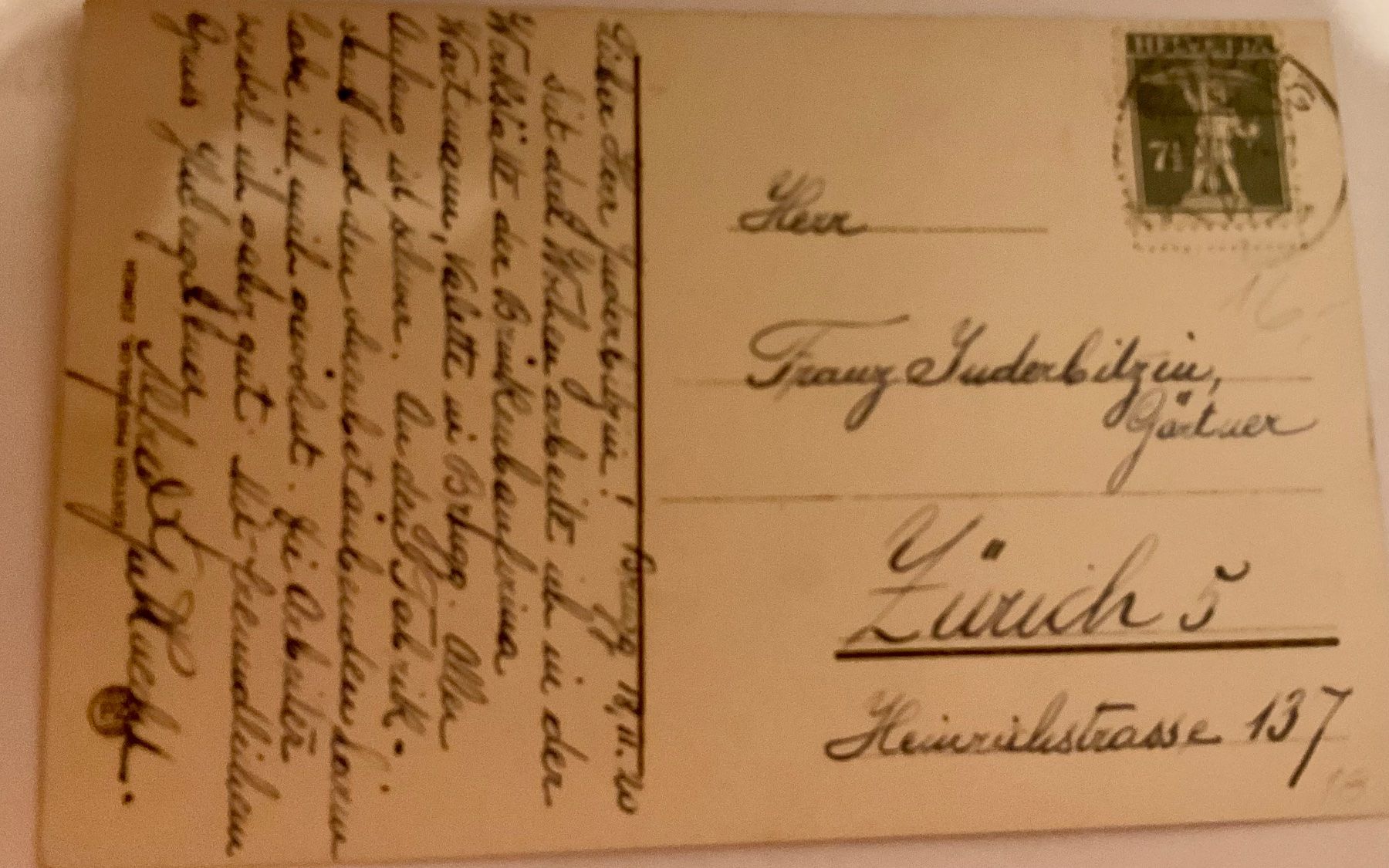 Ansichtskarten: Ansichtskarte  Brugg 1920,Dorfansicht – Gebraucht aus schlieren von Retton 1