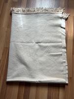 Wohndecke Dralon beige mit Fransen gebraucht Zustand