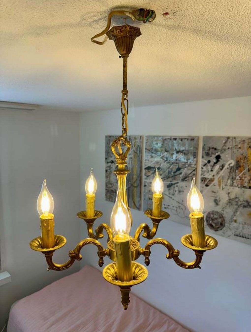 Lustres & lampes de plafonds: Antiker 5-armiger Kronleuchter – D'occasion à St. Gallen par charly92 7