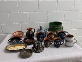 Keramik-Konvolut, Geschirr, Krüge, Schalen, Töpfe, Vintage