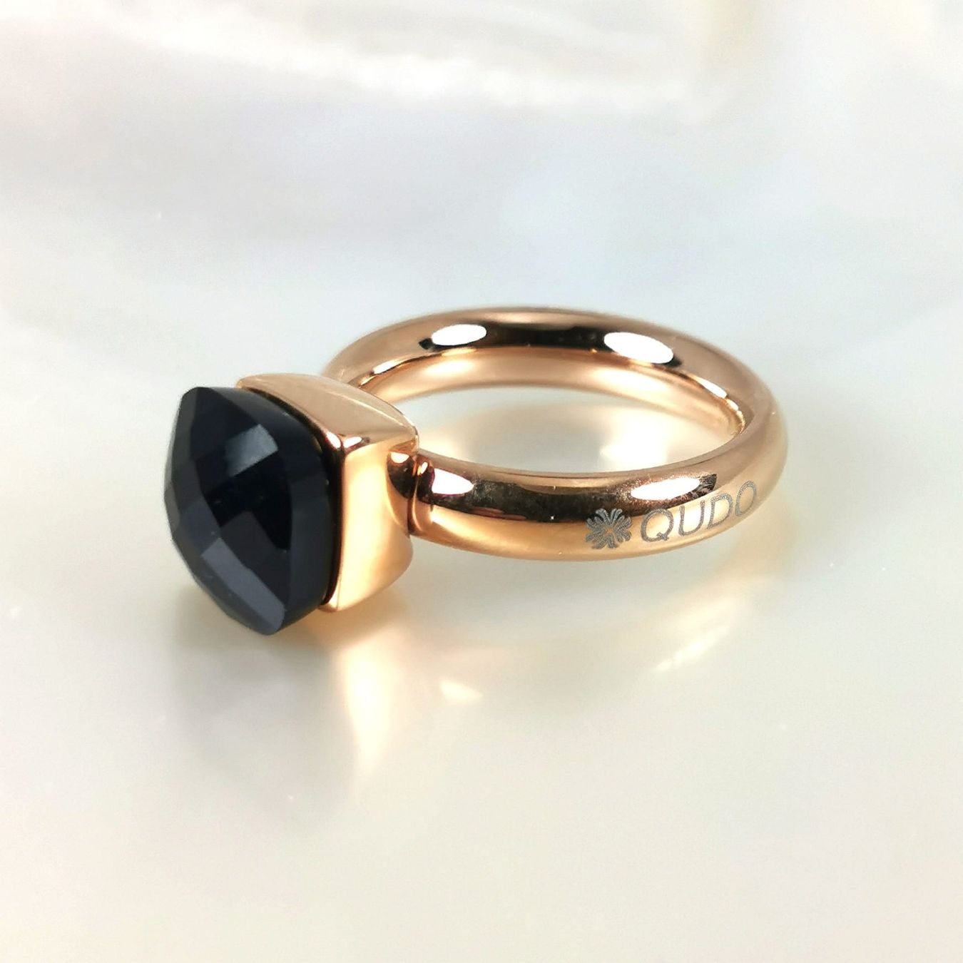 Anelli: Bague acier rose "Qudo" pierre synth.- noir - T.52 – Nuovo e nell'imballaggio originale da Préverenges venduto da Finepearlsgem 3