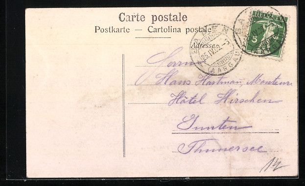 Cartoline postali: Baden, Teilansicht mit Brücke und Kirch – Usato da Berlin venduto da bartko-reher 1