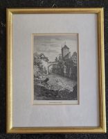 Stich, Radierung, Druck, Bild von Brugg AG Schwarzer Turm