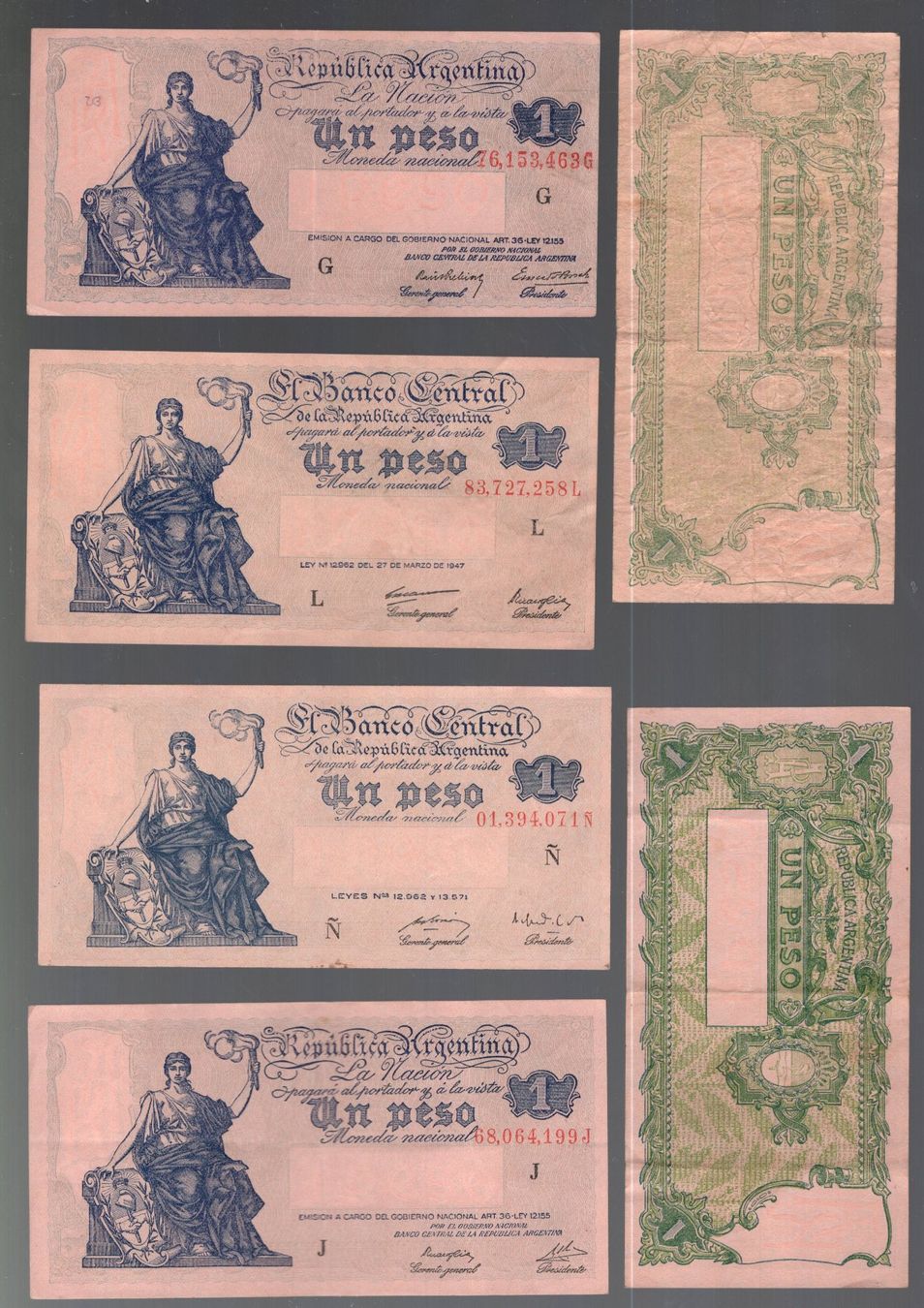 Banknoten: Argentina noten 6 stück – Gebraucht aus Leibstadt von baroc333