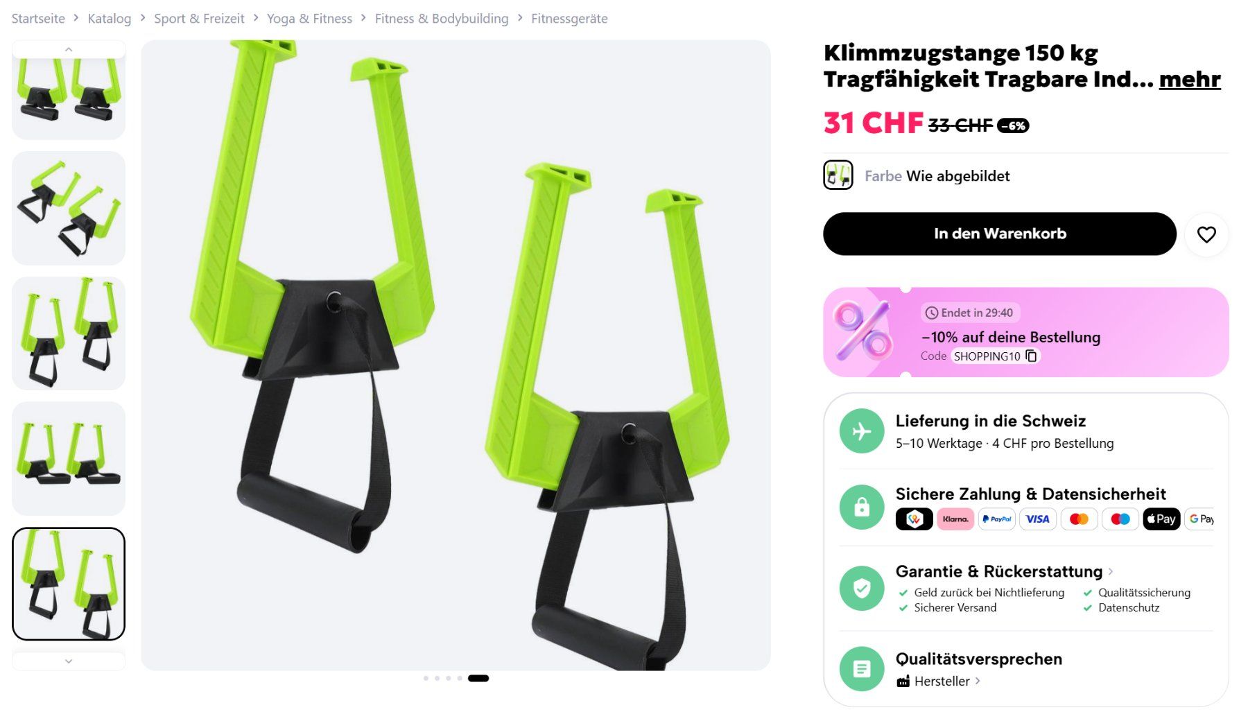 Hometrainer: Pull up bar – Neu (gemäss Beschreibung) aus Aarau von billsg 1