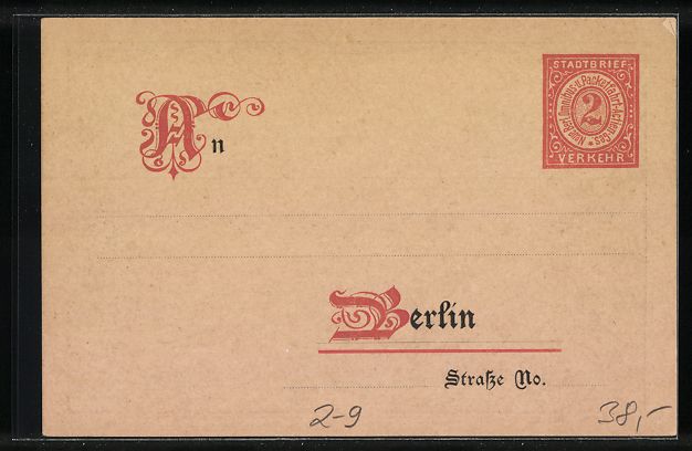 Cartoline postali: Berlin, Neue Berl. Omnibus- u. Packetfah – Usato da Berlin venduto da bartko-reher 1
