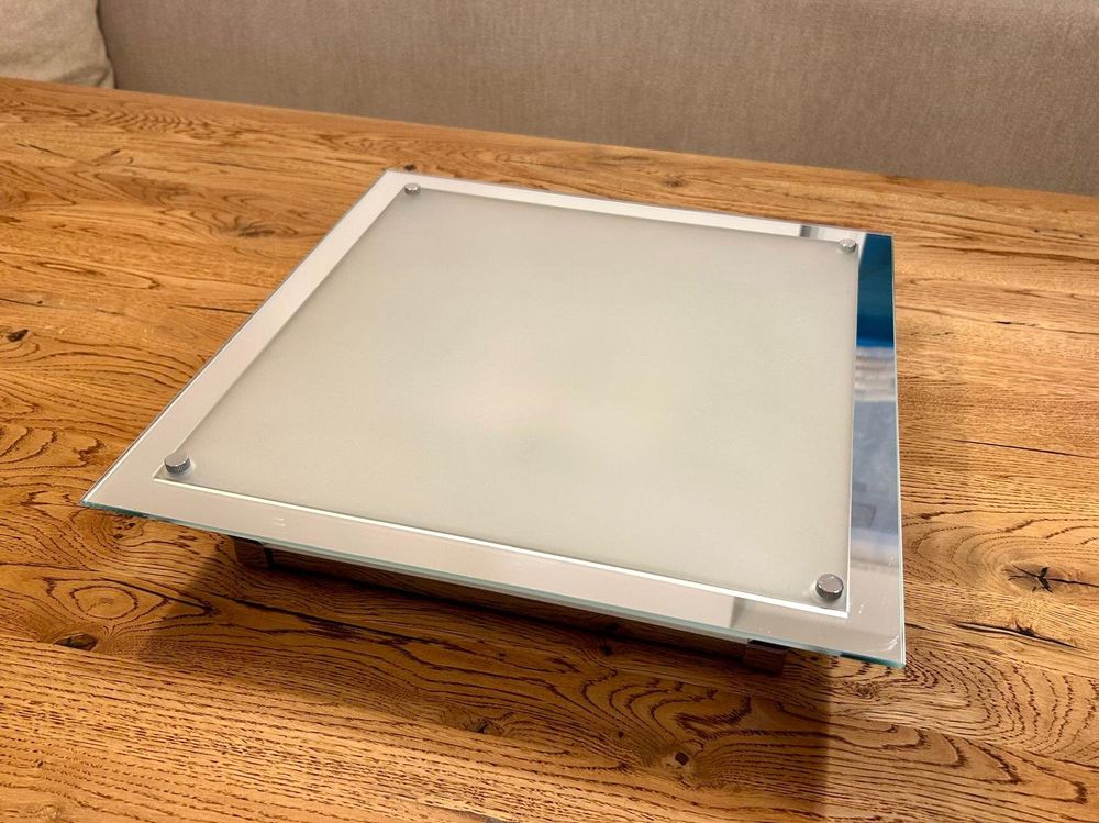 Lustres & lampes de plafonds: Moderne LED Deckenlampe Chrom Glas matt quadratisch 40x40cm – D'occasion à Balzers par ste_v6vc 5