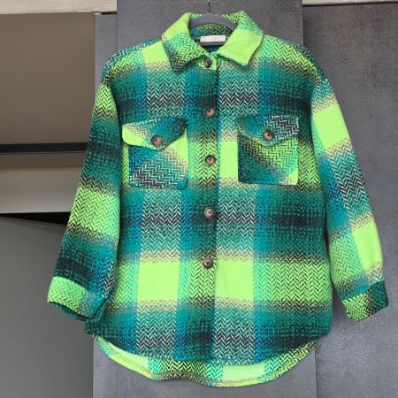 🐸 COOLE HOLZFÄLLER KARO JACKE WEICHER FLEECE GRÜN KARIERT