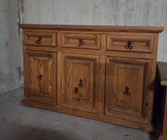 Rustikale Massivholz Möbel: Sideboard & TV-Tisch Set