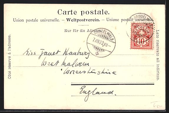 Cartoline postali: Grindelwald, Ortsansicht mit Wetterhorn – Usato da Berlin venduto da bartko-reher 1