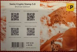 Swiss Crypto Stamp 5.0 Bronze Edition Couvert / Umschlag