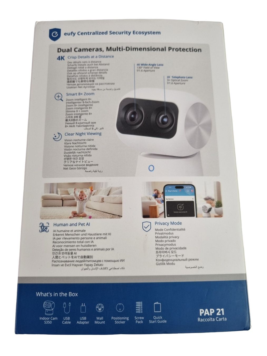 Webcam: EUFY SECURITY Indoor Cam S350 – Nuovo (secondo la descrizione) da Wangen b. Olten venduto da Restwert_Wangen 3