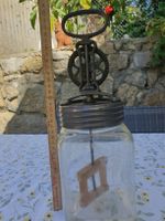 Baratte à beurre ancienne en verre 2 litres état correct