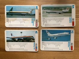 Flugzeug Quartett – 4 einzelne Ersatzkarten 70er/80er