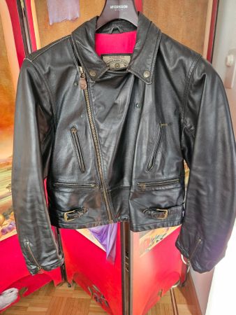 Vintage Armani Jeans, Leder Biker Jacke aus den 80/90er