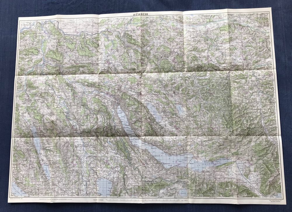 5 Topogr.Karten: Zürich + Aarau je 1936+1948,  Luzern 1944 5