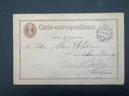 1875 Carte-correspondance Bern-Romanshorn nach Baden  (V255)