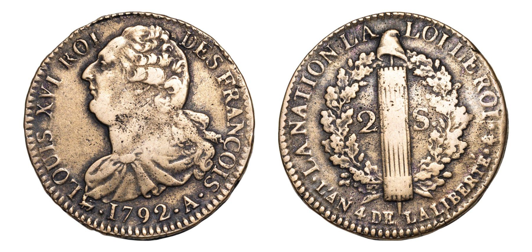 Toutes les monnaies: 2 Sols 1792 A Frankreich – D'occasion à Pfäffikon ZH par Welt_Muenzen