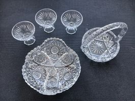 Kristallglas Bohemia Set 5-teilig   Vintage 