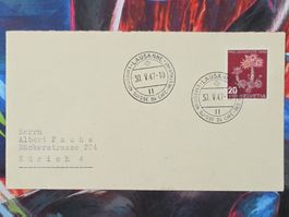CL31 Enveloppe + Timbre Suisse 1947