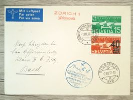 TR65 Enveloppe + Timbre Suisse 1937