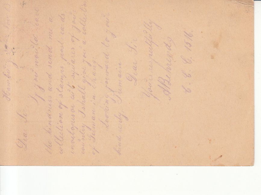 Alle Briefmarken: DR Postkarte 10 Pf Hamburg 1903 – Gebraucht aus Bürglen TG von StampGraf 1