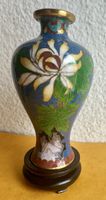 Hübsche Cloisonne Vase Blumendekor 10cm✨mit Sockel!