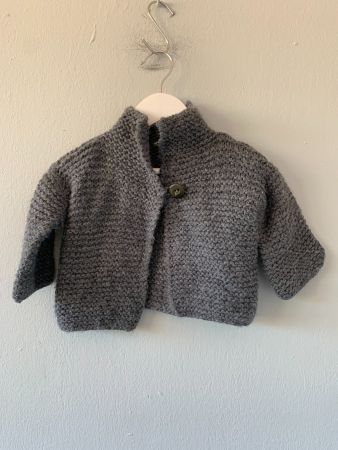 Baby Home made knit size 6 mount 1 year cardigan