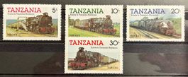Tansania Eisenbahn Briefmarken, 4er Set, Top Zustand!
